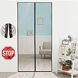 flyzzzマグネットピースClosing画面ドアメッシュカーテン、磁気ネットMosquito、バグ画面ドア、Keeps Fresh air in Fits Doors Up to 35x82 Inc
