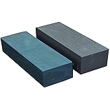bilaida 砥石 天然 中さい青砥石（中砥石） + 中さい青岩石（荒砥石） 二枚 包丁砥ぎ 家庭用砥石 研ぎ器 組み合わせ #3000/#600 (200x70x30mm)