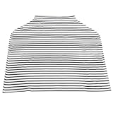 Liebeye ベビーカーカバー　多機能　マルチユース　ストレッチ　新生児　幼児　看護カバー　シート　授乳カバー Black and white stripes