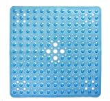 PVC浴槽&シャワーマット 21" x 21", Blue ブルー FDPLBM8357-J10040CLEAR-53X53