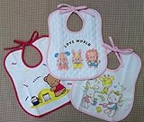 日本製 ベビー服 3枚組スタイ(よだれかけ) F（新生児フリー） ブルー・ネイビー