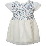 【本体綿100%】2016年 夏物 UZULAND ウズランド 天竺 小花総柄 ドッキング 半袖ワンピース サックス◇95cm