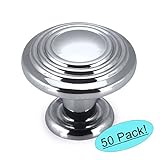 Cosmas 4122 CHポリッシュクローム3リングキャビネットハードウェアラウンドノブ – 1 – 1 / 4 "直径 – 50パック