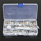 ILS - 33 pieces 15mm Brass Canvas Buckle Quick Snap Fastener Buttons Screws Kits