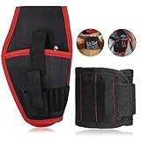 磁気リストバンド アームバント FineGood 小部品紛失防止 ネジ/釘/ボルト修理/建築/大工作業用 電気工事屋 木工 男性 女性のため調節可能 コードレスポータブルドリルビットウエストバッグとお