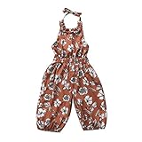 Tovadoo ガールズ　ロンパース　ノースリーブ　小花柄　夏　コットンブレンド　可愛い　ファッション　爽やか　夏休み　海遊び　遊園地　リゾート　旅行　結婚式 パーティー　女の子