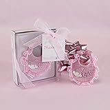 Lunaura Baby Keepsake - Set of 12 "Girl" Baby Bib With Thank You Card Favors - Pink by Lunaura [並行輸入