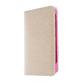 modaMania iPhone X 手帳型ケース 本革 ルクス/グレージュ リザード型押し