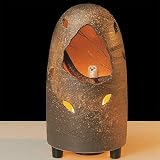 信楽焼　信楽BEST SELECTION　陶照明・コゲ枝ふくろうあかり・防水ライト付（全高45cm×全幅23cm）