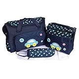 4個のダークブルーの車は赤ちゃんのおむつ交換バッグ