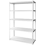 アイリスプラザ ラック スチールラック メタルラック 幅120cm 5段 STR-1200 ホワイト 幅約120×奥行約46×高さ約183㎝