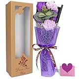 YOBANSA レグランス ソープフラワー 花束 ギフトボックス 誕生日　父の日　記念日　先生の日　バレンタインデー　昇進　転居など最適としてのプレゼント (紫の)