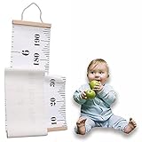 Hanging Growth高さ定規、roll-upキャンバス高さ測定チャートwith木製フレーム幼児ベビーキッズ幼児の大人部屋壁装飾