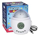 MomKnows ギャラクシークロックリラックス天体投影音響マシン自然の音とホワイトノイズ付きでリラックスできる夜間照明キッズ 赤ちゃん用 天井投影 アラームクロックランプ