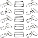 ナスカン 25mm シルバー 10個＋リュックカン5個 セット 工具不要 初心者OK バッグ修理 ショルダーストラップ交換 手芸金具 ハンドメイド用 クラフトパーツ屋