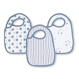 [正規輸入品](エイデンアンドアネイ)aden+anais モスリン スナップ付き ビブ よだれかけ 3枚入り/ブルー