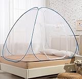 KAIL Blue Portable Folding Pop Up Mosquito Net Bed Canopy Curtains Travel Camping Tent 1/2 Openings 