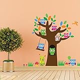 Ryuan DIY漫画フクロウツリー取り外し可能な壁アート装飾ホームデカールステッカーforベビーキッズ子供の部屋寝室( 27.2 CM × 25.6 CM）