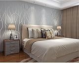 Ayzr 厚いスエードの不織布壁紙、リビングルームのテレビのソファーの背景の壁紙、グレー