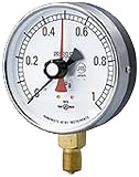 山本計器製造 (株) 赤針付 A型圧力計 (外調設置針付)100X1.0MPA×G3/8
