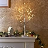 Vanthylit 60CM Ledバーチツリーライトバッテリー駆動卓上盆栽ツリー、屋内装飾用24 Ledウォームホワイトライト
