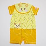 いないいないばぁっ ワンワン＆うーたんの半袖カバーオール　スタイつき 70ｃｍ/80ｃｍ（W25123) (80cm, イエロー（うーたん）)