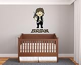 Costum名前子供部屋Han Solo Star WarsアニメーションBaby Han Solo保育園壁デカールビニールステッカーアート 25''x34''(Big)