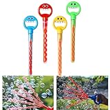 シャボン玉 スティック スマイリーフェイス 44cm 子供用 32 穴 しゃぼん玉 1個 5 本爪 手動 シャボン玉マシーン スティックおもちゃ スマイリーしゃぼん玉 スティック ワンドガーデントイ 外遊び 玩具 小学生 子供用 4pcs