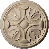 Ekena Millwork ROS03X03RAAL Raymond Rosette, 3 1/2-Inch x 3 1/2-Inch x 1/2-Inch, Alder [並行輸入品]