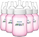Avent BPA Free Classic Polypropylene Bottles - Pink - Girl - 9 oz - 5 ct by Philips Avent [並行輸入品]