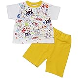 【本体綿100％】2018年 夏物 アンパンマン メッシュ 線描きプリント 半袖パジャマ Anpanman イエロー◇90cm