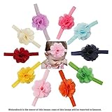 welandtechブティックベビーガールズヘッドバンドシフォン花ヘアバンド – 10値パック