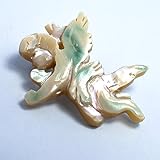 天使 夜光貝 ブローチ