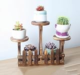 フラワースタンドソリッドウッドレトロスタイルのデスクトップポットラックリビングルーム屋内屋外バルコニープラント盆栽装飾フレーム
