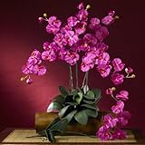 胡蝶蘭シルクOrchid Flower w / Leaves ( 6 stems )