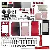 SUNJCO 3DS シェル交換用 - フルハウジングケースキット、ニンテンドー3DS用カバーシェル修理部品(フレームレッド)