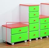 かわいらしいキャスター付き　ミニチェスト「カラーボーイ48-2　グリーン」