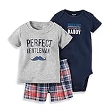 Carter's(カーターズ) ベビー ボーイズ 半袖Tシャツ / ボディスーツ / ハーフパンツ 3点セット (PERFECT GENTLEMAN) Baby boys' 3-Piece Set (