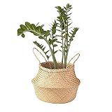 Gzqシーグラスベリーバスケット多目的折りたたみ式Plant Flower Potハンドクラフト織りホームストレージ収納ケースforブランケットタオル枕おもちゃランドリー M LW843