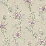 Brewster 2532-20467 Misty Lily Trail Wallpaper, Lavender [並行輸入品]