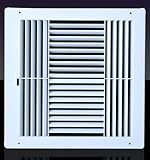 12 W x 12 " H Never Rustプラスチック4方向Air Supply登録 – HVAC ventダクトグリル – オフホワイト
