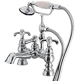 Kingston Brass CC1158T1 English Heritage Vintage Leg Tub Filler with Hand Shower, Polished Chrome [並