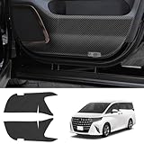 ｓｏｌａａｙ アルファード40系 専用ドアキックガード ALPHARD VELLFIRE 40系 2023年6月～現行 専用設計 ドアプロテクター キズ・汚れ防止 インテリア 保護 内装 カスタムパーツ アクセサリー 車内グッズ シールタイプ 超繊皮製 カーボン調 運転席用&助手席用 2PCSセット