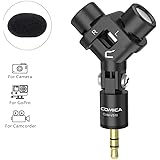Comica CVM-VS10ステレオマイクXY単一指向性小型マイクコンデンサーマイクミニカメラマイクCanon Sony DSLRカメラ、ビデオカメラ、Goproとスマートフォン用マイク（TRS 3.5mmジャック）
