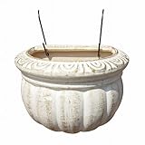 6号 軽量 壁掛け鉢 ギリシャ風 白金色 フック付き ハンギング ウォールポット 植木鉢 おしゃれ 陶器 穴あり 1110wg