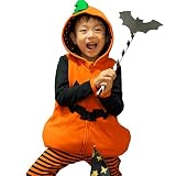 ベビー キッズ 子供服 ハロウィン 仮装衣装 ジャックオーランタン かぼちゃ 3点セット 長袖Tシャツ ベスト レギンス オレンジ 80cm 1064150607OR80