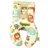 U字型 ネックピロー シートベルト枕 クッション ベビーカー 授乳 飛行機 ドライブ 子供に最適 (ライオン)