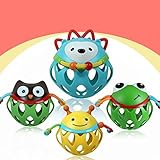 LanLanベビーソフトラバー中空Rattle Cartoon Animal Teetherボール教育玩具ギフトforキッズ nuziwj#llx0622-toy04