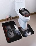 Dreamanハッピーハロウィンhalstyle Pedestalラグ+トイレ蓋カバー+バスマット3個入り/設定