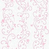 York Wallcoverings dy0339 Kids IIIディズニープリンセススクロール壁紙ストライプ、ホワイト/オフWhites